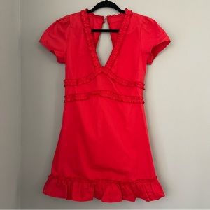 Red Ruffle New Mini Dress Size Medium